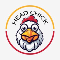 Chicken Head Mascot Logo cartoon vector