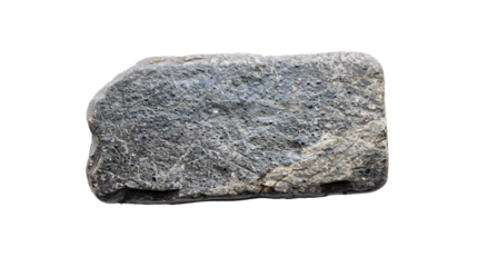 Rectangle shaped old stone sign isolated on transparent background.