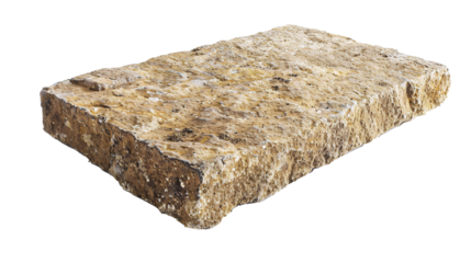 Rectangle shaped old stone sign isolated on transparent background.