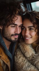 Fototapeta premium A male and female couple share their experiences, natural family planning methods . couple 