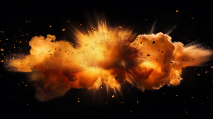 Explosion burst on a black background. Ideal for compositing with another image. The background can...