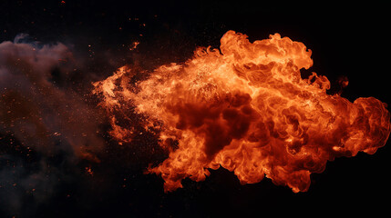 Fototapeta premium Explosion burst on a black background. Ideal for compositing with another image. The background can be removed with a blending mode like add.