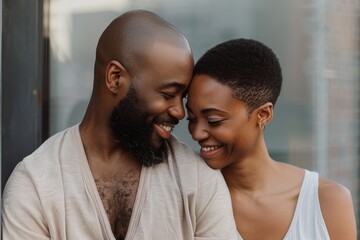 Black couple on date in Nigeria for love, care, and happiness. Happy man, woman walking on metropolitan streets, roads, and outdoors with embrace, freedom, and smile
