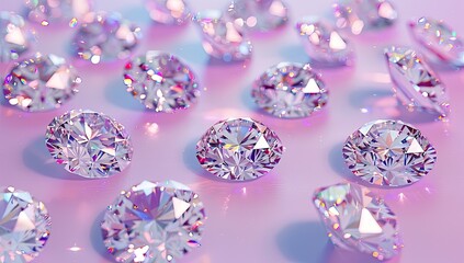 Sparkling Diamonds on a Pink Background