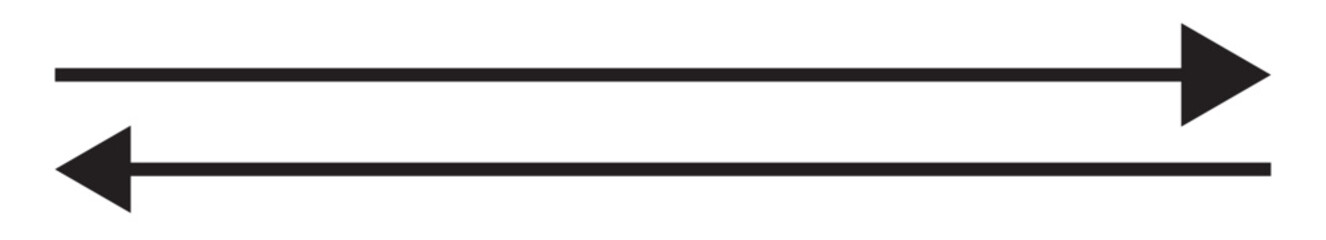 Long arrows icon set. Vector set of trendy long arrows left and right in flat style. Black arrows vector illustration. Icons isolated.Straight long right vector arrow icon.Replaceable vector design