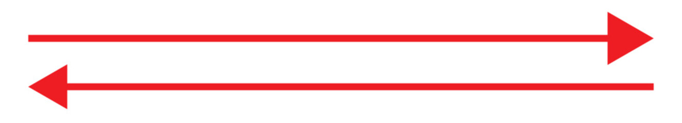 Obraz premium Long arrows icon set. Vector set of trendy long arrows left and right in flat style. Black arrows vector illustration. Icons isolated.Straight long right vector arrow icon.Replaceable vector design