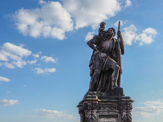 Statue of Saint Christopher - sculpture by Emanuel Max, installed on the south side of Charles Bridge