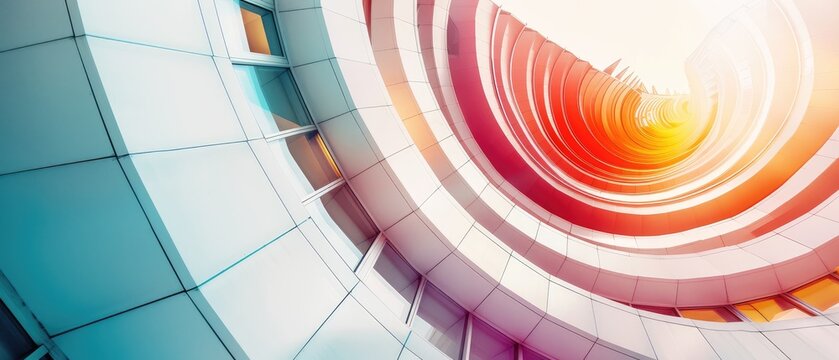 abstract architecture background featuring white circular building