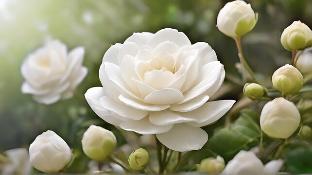 Natural environment white rog Flower looking. 