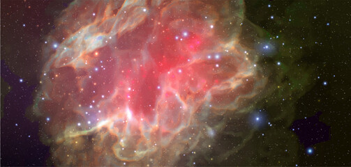 Space vector background with realistic nebula and shining stars © WhataWin