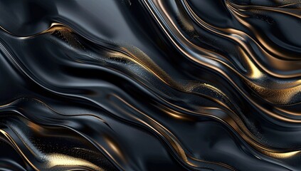 Abstract Black and Gold Wave Pattern