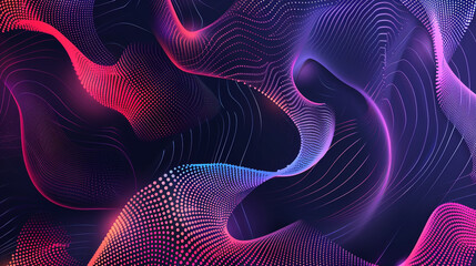 Generate an eye-catching vector composition with flowing dots and shapes, creating a futuristic atmosphere. Suitable for conveying concepts of technology and innovation.