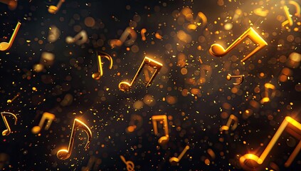 Musical Notes and Glittering Lights