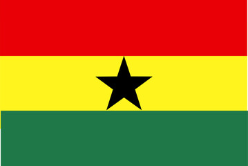 Flag of Ghana. Vector illustration	