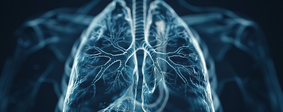 A clinical Xray of the lung, emphasizing ligament and bone alignment to aid in detailed medical analysis and respiratory health evaluation