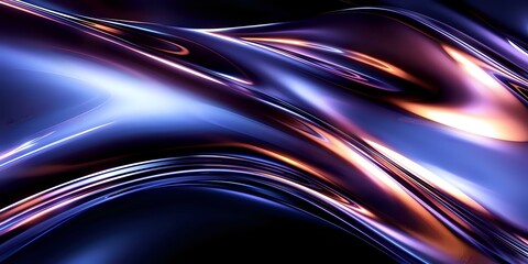 Glossy Abstraction: Digital Art with Elongated Wave-like Shapes