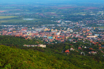 Panoramic view of city of Pécs in southern Hungary.