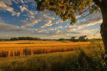 Obraz premium Picturesque Farmland with Red Barn