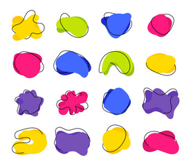 Liquid banner collection. Set of fluid splashes shapes banner. Abstract liquid banner template collection