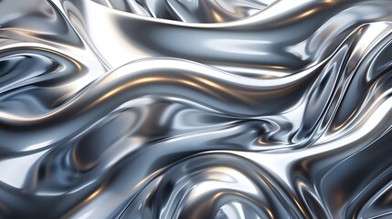 Shiny silver fabric close-up with smooth surface