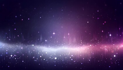 Abstract illustration of a sparkling galaxy with glowing lights and a gradient background in shades of purple and pink.