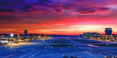 Airports are bustling hubs where travelers destinies take flight and land. Concept Travel, Transportation, Adventure, Airports, Destinations