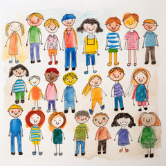 Fototapeta premium drawings of children made by children