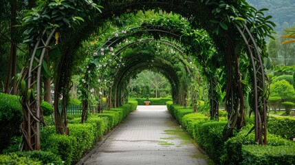 walkway in the park,walkway arch decoration