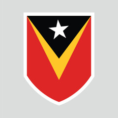 East Timor Flag in Shield Shape Frame