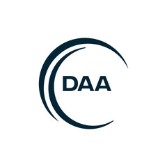 DAA logo. D A A design. White DAA letter. DAA, D A A letter logo design. D A A letter logo design in FIVE, FOUR, THREE, style. letter logo set in one artboard. D A A letter logo vector design.	
