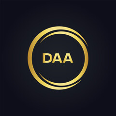 Obraz premium DAA logo. D A A design. White DAA letter. DAA, D A A letter logo design. D A A letter logo design in FIVE, FOUR, THREE, style. letter logo set in one artboard. D A A letter logo vector design. 