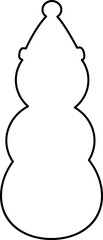 Winter snowman outline vector.