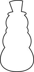 Winter snowman outline vector.