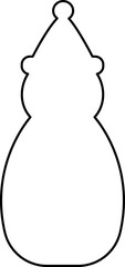Winter snowman outline vector.