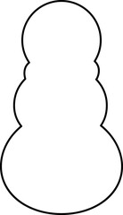 Winter snowman outline vector.