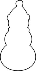Winter snowman outline vector.