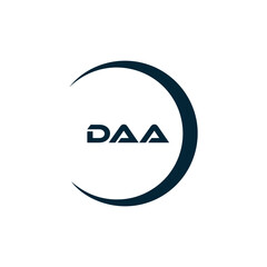 Obraz premium DAA logo. D A A design. White DAA letter. DAA, D A A letter logo design. D A A letter logo design in FIVE, FOUR, THREE, style. letter logo set in one artboard. D A A letter logo vector design. 