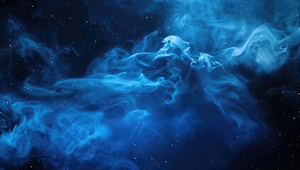 Abstract Blue Nebula in Space
