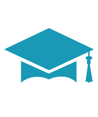 Graduation cap clip art design on plain white transparent isolated background for card, shirt, hoodie, sweatshirt, apparel, tag, mug, icon, poster or badge