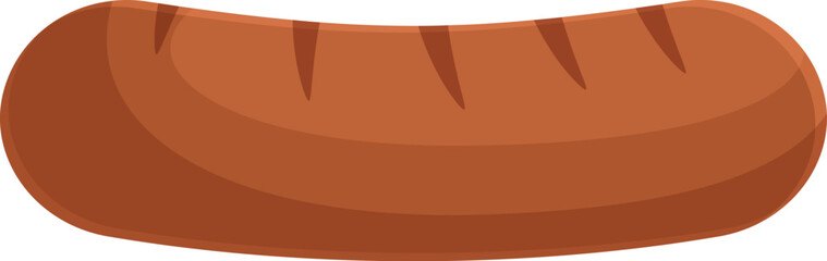 Obraz premium Delicious and tasty cartoon hot dog illustration with grilled sausage, mustard, and bun in american cuisine style for summer cookout and casual dining iconography