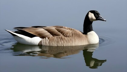 A Goose With Its Feathers Trailing Behind It As It