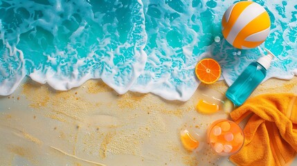 Obraz premium summer travel flyers ม beach flyers