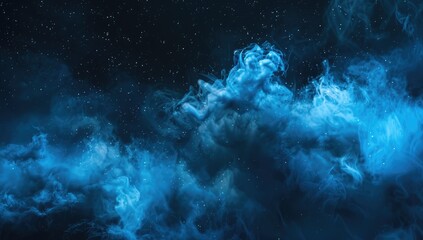 Mystical Blue Gas Cloud in Space