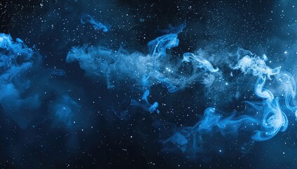 Fototapeta premium Blue Ethereal Nebula in the Cosmos