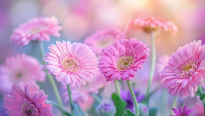 Obraz premium Pastel Daisies in Soft Focus