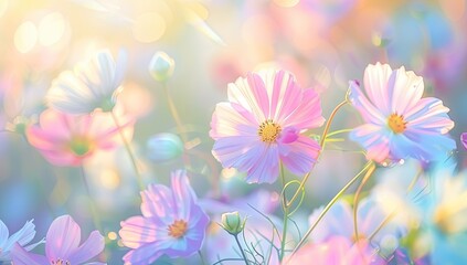 Fototapeta premium Dreamy Pastel Daisy Blossoms