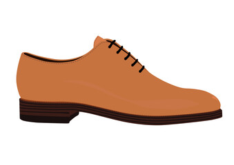 Luxury footwear fashion wholecut oxfords men shoes. Vector without effects or gradient, easy colour change.