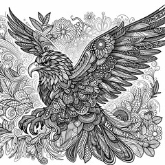 Obraz premium illustration of an eagle coloring page