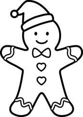 Gingerbread man cookie line vector