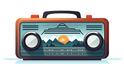 Fototapeta premium Isolated radio sound wave against a background of pure white